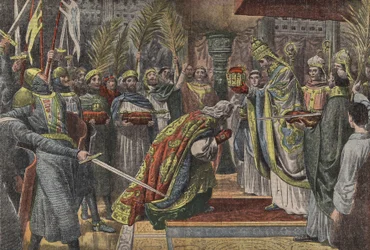 Karl den Store kronet av pave Leo III i Le Pelerin