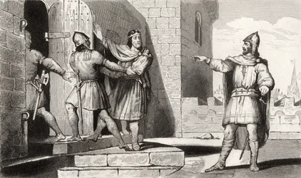Charles III (879-929) den enkle tatt til fange av en av hans soldater, fra 
