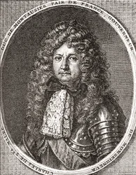 Charles de Sainte-Maure, hertug av Montausier, 1610-1690. Fransk soldat og guvernør for dauphinen, Ludvig den store dauphin. Fra Les Heures Libres, utgitt 1908.