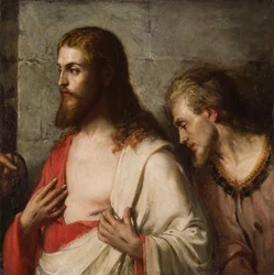 Christ and St Thomas (Fragment) (olje på lerret)