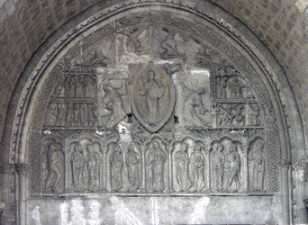 Kristus med to engler og scener fra St. Etiennes liv, fra norddøren