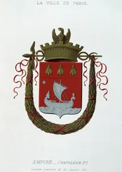 Våpenskjold fra byen Paris: Empire (Napoleon I) - Brevpatent datert 29. januar 1811 - i "" Armorial National de France", av H. Traversier, Paris