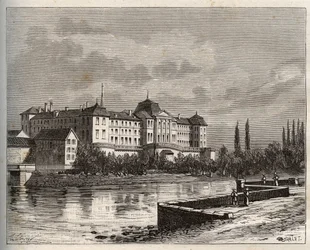 Commercy - La Meuse (55), Lorraine, Frankrike - gravering i "La France illustrée: geografi, historie, statistisk administrasjon" av V.A. Malt-Brown. 1884