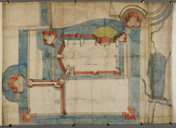 Cotton Augustus I ii 52, A coloured plan of Guînes Castle about 1540 (parchment)   1354818   no       norwegian Successfully Translated  Original: Scenic Translat: Scenic 1260116 no norwegian Successfully Translated Original: King Heraclius II of Georgia 1