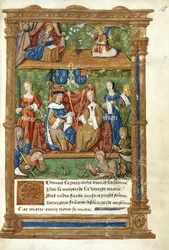 Cotton Vespasian B. II, f.15 Pageant på Palais Royal