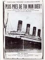 Omslag til partiturark for Hymn Nearer My God to Thee, sunget av passasjerene på Titanic under forliset og forliset, 1912