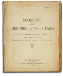 Cover av albumet "Documents for the History of Old Paris" av Eugene Atget, ca. 1910