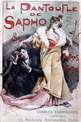 Omslag til den populære romanen "" Saphos tøffel og andre historier"", red. Carrington, Paris, slutten av 1800-tallet - B.N.