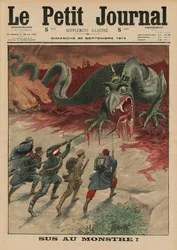 Død over monsteret, forsideillustrasjon fra «Le Petit Journal», illustrert bilag, 20. september 1914