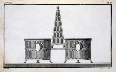 Design av Pugin, fra en mønsterbok med nyklassiske metalldesigner satt sammen av Duhamel, ca. 1770-80-tallet