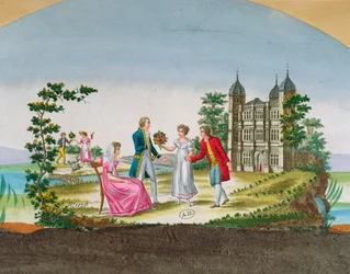 Design for en viftedekorasjon. ca. 1830