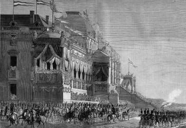 Utdeling av ørn av Napoleon I (1869-1821) på Champ de Mars, 5. desember