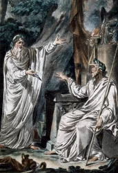 Druider, scenekostymer, gravering. Frankrike
