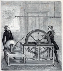 Elektrisk maskin (Generator) av Francis Hauksbee (1666-1713) perfeksjonert av Boze l