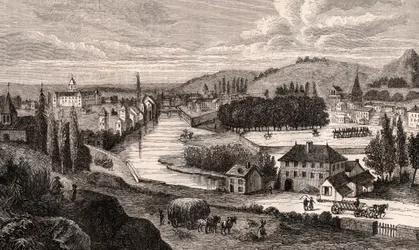 Epinal - Lorraine - gravering i "La France illustrée: geografi, historie, statistisk administrasjon" av V.A. Malt-Brown. 1884