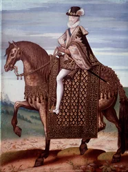 Rytterportrett av Henrik IV (1553-1610) Konge av Frankrike (Portrett av Henrik IV, konge av Frankrike) Anonymt maleri