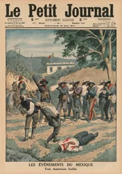 Events of Mexico, skyting av tre amerikanere, forsideillustrasjon fra 