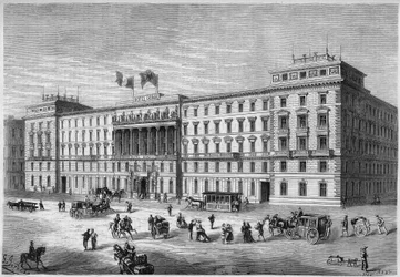 Utvendig visning av Hotel Donau i Wien, Østerrike