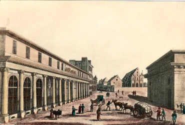 Utvendig utsikt over medisinstudiet i Paris under konsulatet (1799-1804). Gravering av 1800-tallet. Privat samling.