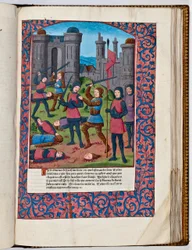 Første jødisk-romerske krig i Jerusalem, 70 e.Kr. (håndfarget trykk)