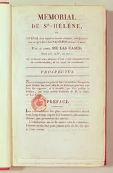 Første side av Memorial de Sainte-Helene av Emmanuel Las Cases (1766-1842) 1823