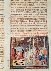 Fol.122v Merchants på Lendit Fair nær St. Denis, fra Grandes Chroniques de France, 1375-79