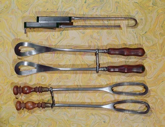 Pinsett brukt av Jan Palfyn fra Gent (1650-1730) (tre og metall)