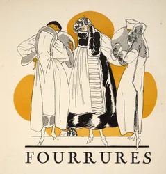 Pelsverk fra Gazette de Bon Ton, utgivelsesdato 1920 (sjablongtrykk)