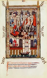 Fr 2092 f.42 Tredje flagellasjon av St. Denis og hans følgesvenner, fra Vie de St. Denis, 1317