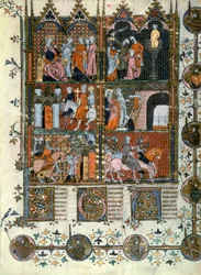 Fr 22495 f9 Korstogene: Tyrkernes inntak av Jerusalem og massakren på de kristne, fra Le Roman de Godefroy de Bouillon