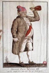 Den franske revolusjon: «Ludvig 16.s nye pakt med nasjonen (20/06/1792)». Anonymt stikk fra 1700-tallet. Paris, Arsenalbiblioteket.