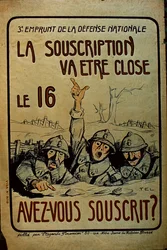 Fransk plakat for krigsobligasjoner fra første verdenskrig, 1914-18
