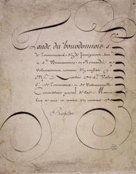 Fransk kalligrafi: Brev fra regnskapskammeret av Louis Barbedor rundt 1640.