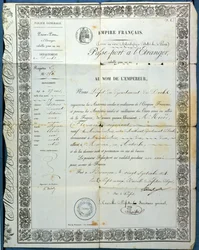 Fransk pass, fra Besançon, 20. september 1854