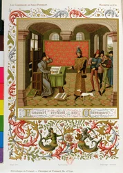 Froissart (1333-140001) skriver sine kronikker (faksimile av Ms. 5190)