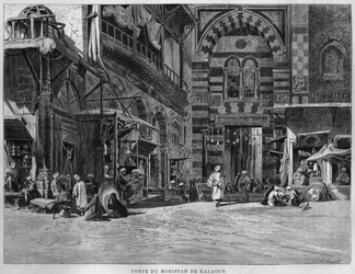 Porten til Biwaristande Qalawim, fra LEgypte, av Georg Moritz Ebers, 1881