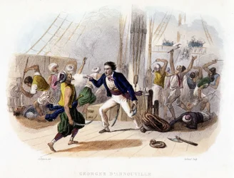 Georges d'Arnouville og piratene i Persiabukta - i "" Reiser rundt om i verden og kjente skipsvrak", Paris, Administration de Librairie, bind VI