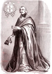 Giulio Raimondo Mazzarino, fransk kardinal og diplomat fra italiensk opprinnelse.1865 (gravering)
