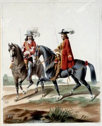 Kongens vakter. Gravering av 1660. Paris, Dekorativ kunst