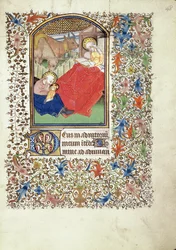 Manuskript 69 f.48r, Jesu fødsel, fra timeboken til "Mesteren av Jacques de Besançon"