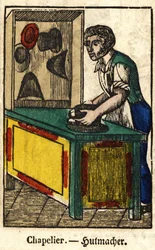 Hatter; Series on trades, image of Epinal of the 19th century.