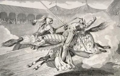 Henri II (1519-59) blir dødelig såret ved en dyst under datterens bryllupsfeiring, fra 