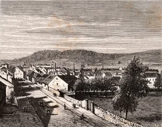 Hericourt - - avdeling Saone-et-Loire - gravering i "La France illustree: geografi, historie, statistisk administrasjon" av V.A. Malt-brun. 1884