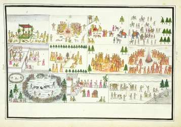 Hindufestivaler inkludert Dasehra, Diwali og Holi fra The Gentil Album, utgitt i 1774