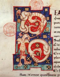 Historiker forbokstav, fra en latinsk bibel