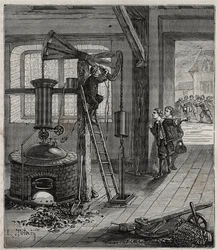 Humphrey Potter, med ansvar for å åpne og lukke ventilene til Thomas Newcomens maskin, fikk den til å fungere uten hjelp ved å plassere tau og butees riktig for å åpne og lukke ventilene
