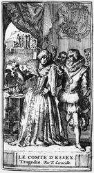Illustrasjon fra Le Comte dEssex av Thomas Corneille (1625-1709) utgitt i 1680