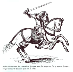 Illustrasjon av en tempelridder (gravering)