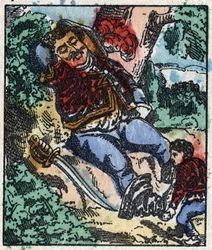 Illustration of the “” Le petit poucet “” tale by Charles Perrault. Wood engraving of Imaging Pellerin - Epinal, sd. Late 19th century.