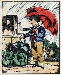 Illustration of the tale “” Veridique History of Jeannot Serinet “” Wood engraving of Imagery Pellerin - Epinal, sd. Late 19th century.